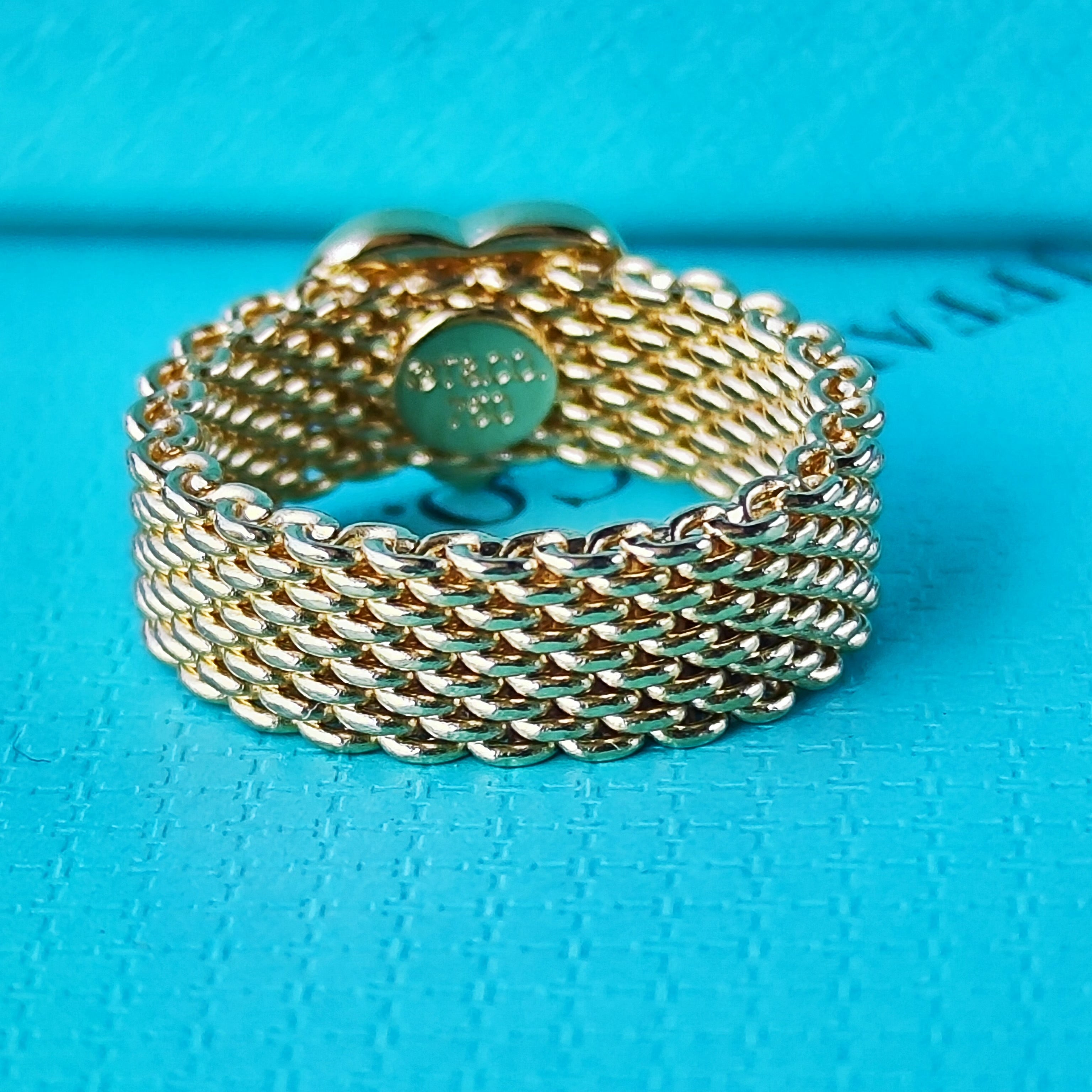 ティファニー サマセット メッシュ ハートリング TIFFANY & CO. ティファニー サマセットリング ハート 18金 リング