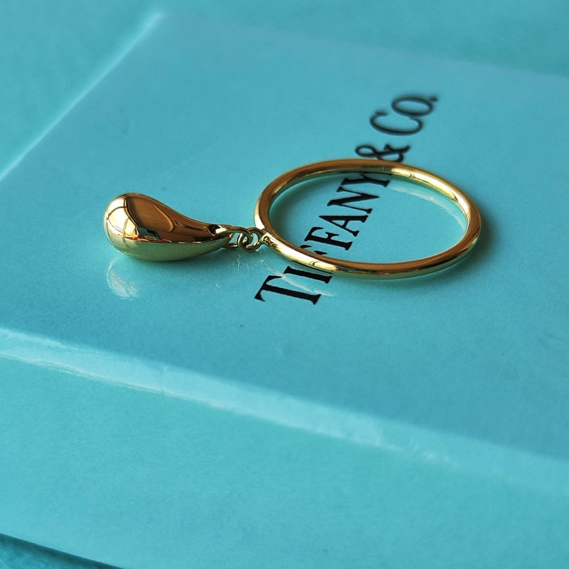 TIFFANY &Co ティファニー ティアドロップリング 18金YG 8号