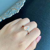 天然アンデシンラブラドライト 3.195ct 天然ダイヤモンド リング