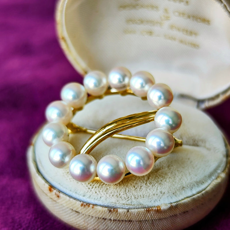 MIKIMOTO ミキモト あこや真珠 サークルモチーフ ブローチ
