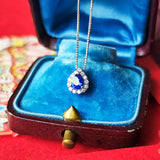 【コーンフラワー】天然サファイア 天然ダイヤモンド ネックレス