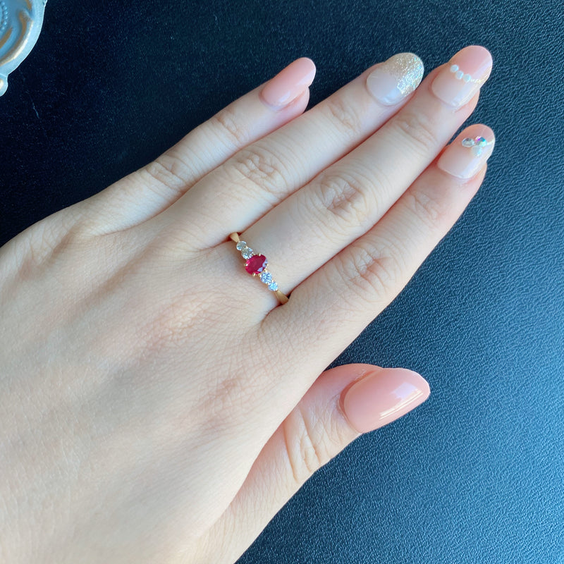 【非加熱 ピジョンブラッド】天然ルビー 天然ダイヤモンド リング