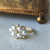 MIKIMOTO ミキモト あこやベビーパール 天然ダイヤモンド リング