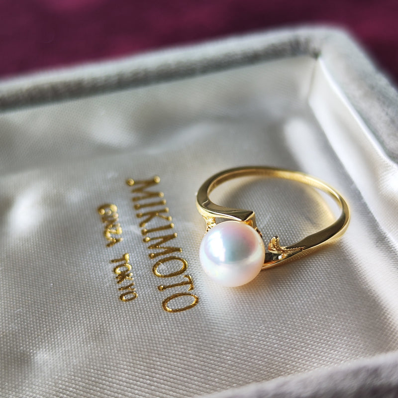 MIKIMOTO ミキモト あこや真珠 18金リング