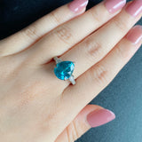 天然ジルコン 7.06ct 天然ダイヤモンド リング