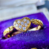 TASAKI 田崎真珠 ハートモチーフ パヴェリング 18金