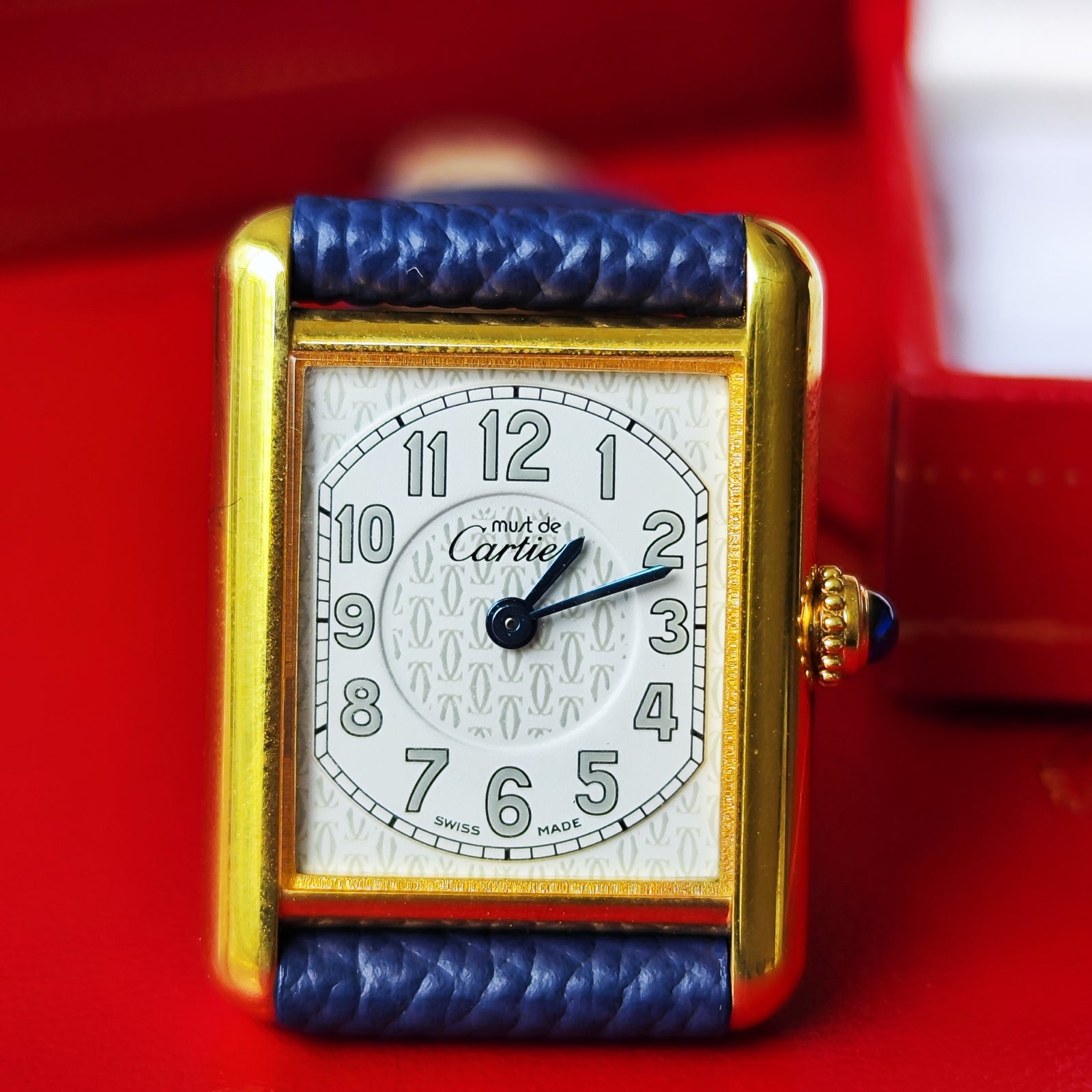 【希少】カルティエ マストタンク MM テレフォンCC文字盤 クォーツ腕時計 Cartier カルティエ マストタンク MM テレフォンダイヤル クォーツ