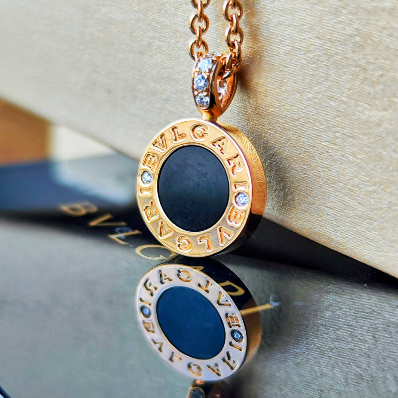 BVLGARI ブルガリ オニキス マザーオブパール ブルガリ・ブルガリ ネックレス