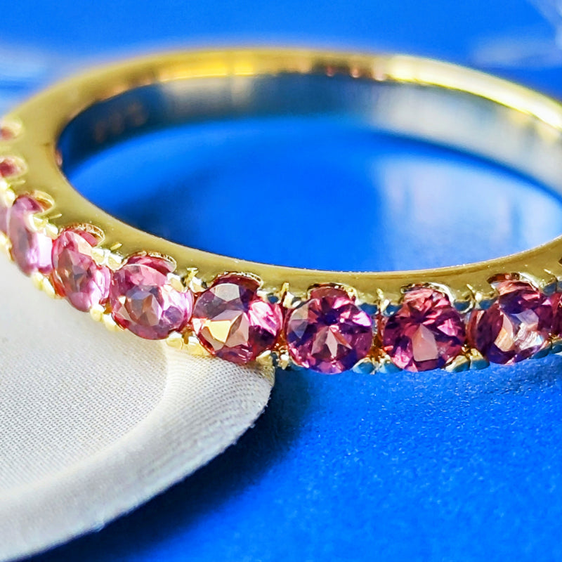 【マラヤガーネット】天然ガーネット ハーフエタニティリング