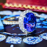 【大粒 4.22ct】天然タンザナイト 天然ダイヤモンド リング