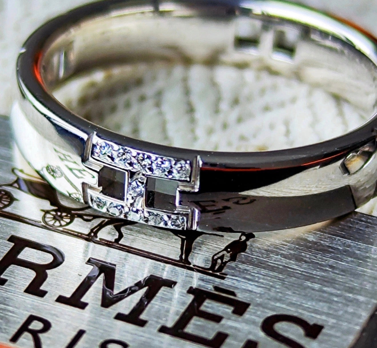 HERMES エルメス ヘラクレス ダイヤモンドリング K18WG 8号