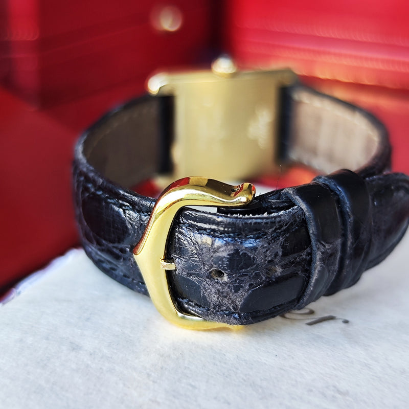 【18金無垢 OH済み】Cartier カルティエ タンク ルイ ホワイトローマンダイヤル クォーツ腕時計