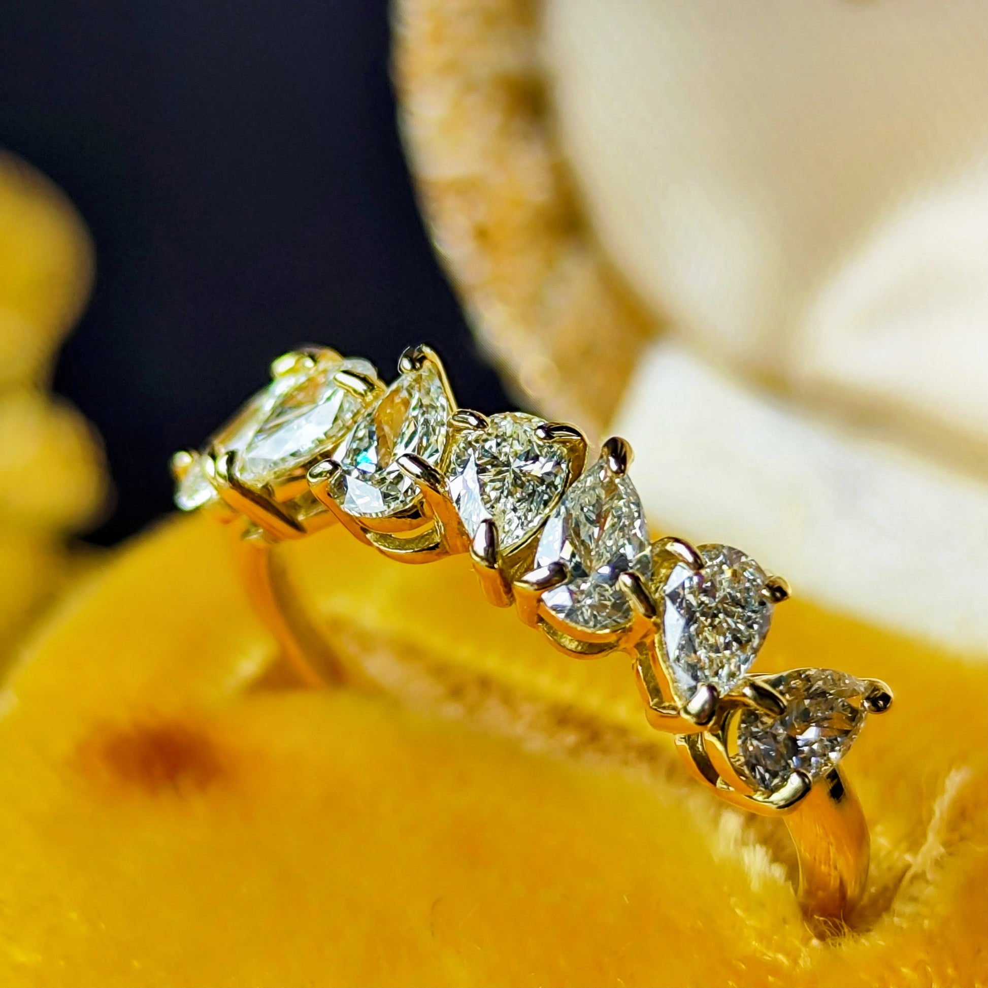 天然ダイヤモンド 1.0ct ペアシェイプ 18金リング