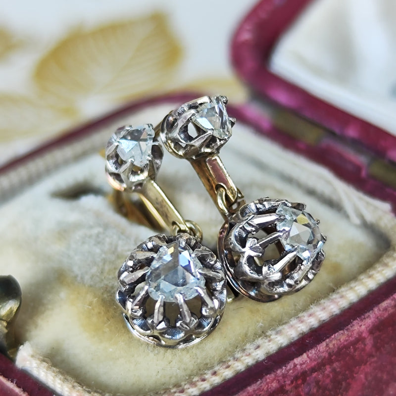 【フランスアンティーク】天然ダイヤモンド ピアス