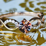 天然アンダリュサイト 天然ダイヤモンド リング