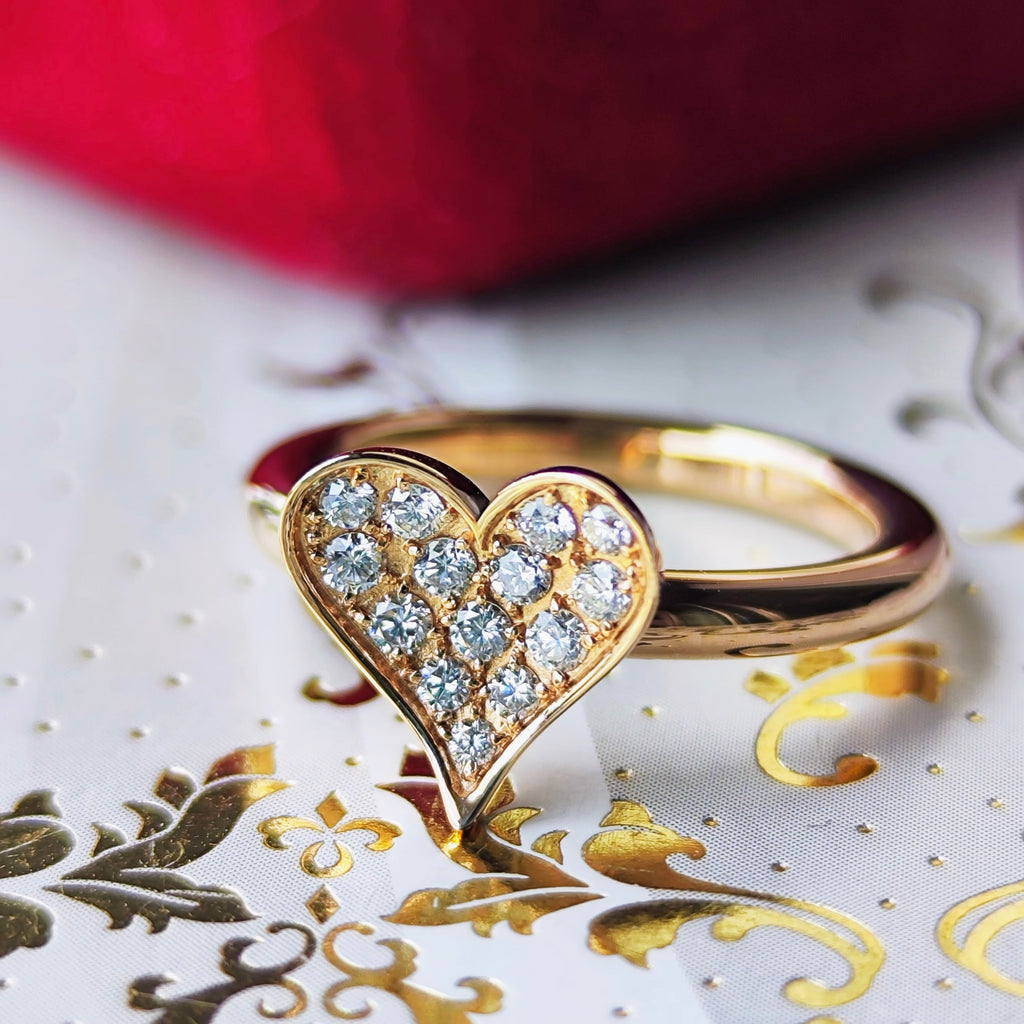MIKIMOTO ミキモト ハートモチーフ ダイヤモンドリング