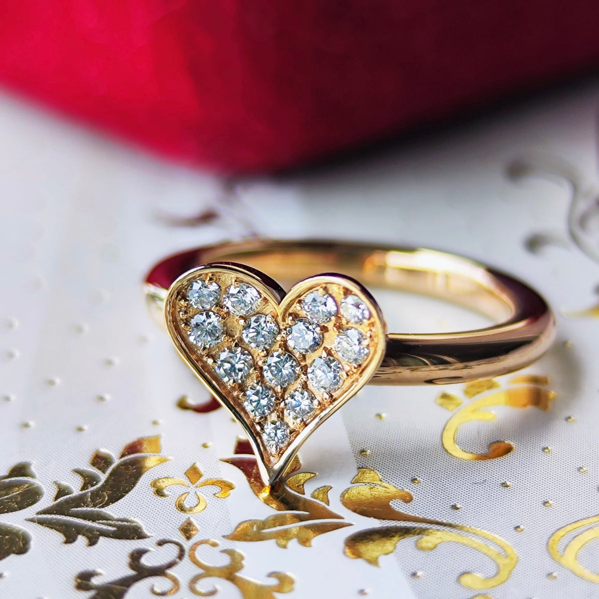 MIKIMOTO ミキモト ハートモチーフ ダイヤモンドリング
