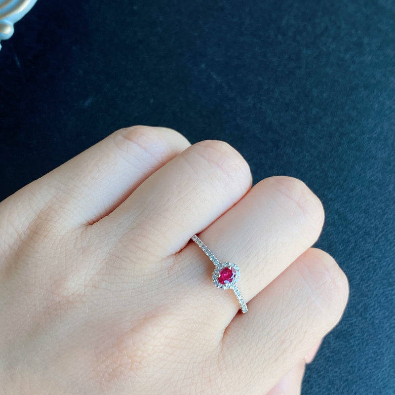 【非加熱 ピジョンブラッド】天然ルビー 天然ダイヤモンド リング