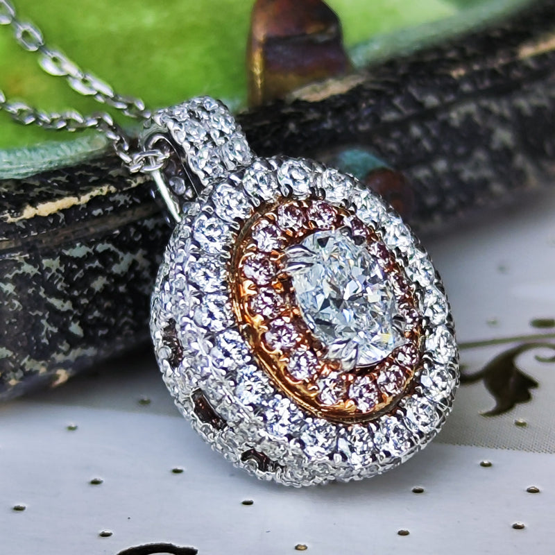 【Dカラー】天然ダイヤモンド 0.30ct VS2 ピンクダイヤ ネックレス