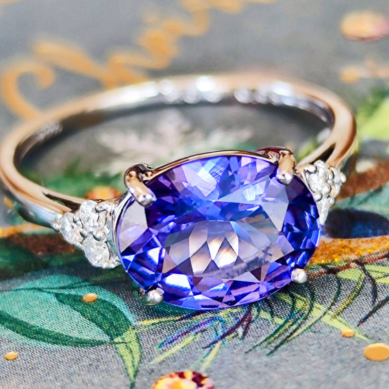 天然タンザナイト 天然ダイヤモンド リング