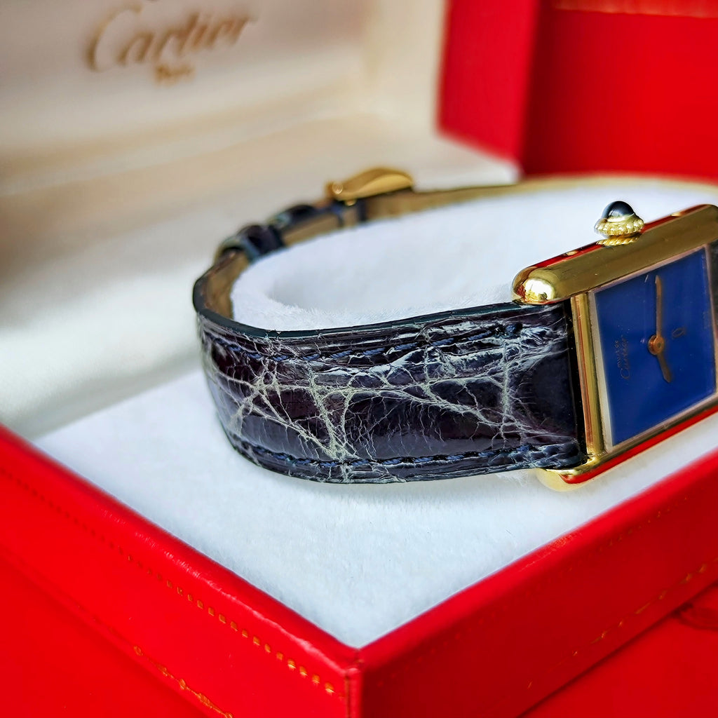 【OH済み】Cartier カルティエ マストタンク ラピスラズリ文字盤 手巻き腕時計