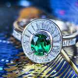 【ザンビア産 ノンオイル】天然エメラルド 天然ダイヤモンド リング GIA