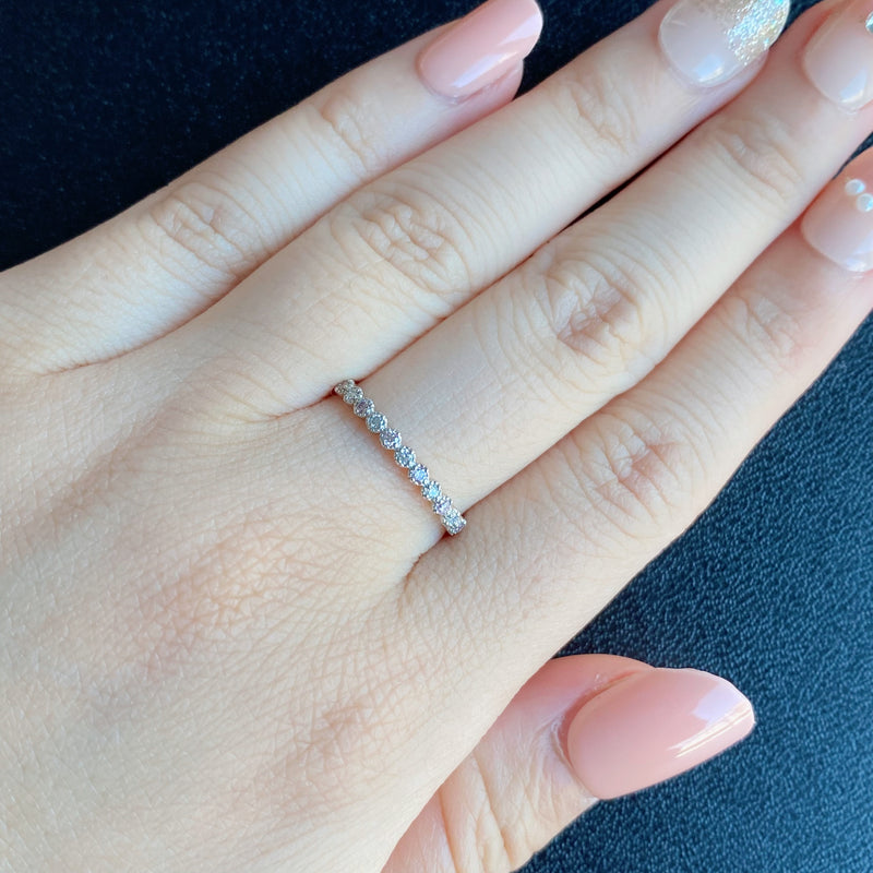 【ピンクダイヤ】天然ダイヤモンド ハーフエタニティリング