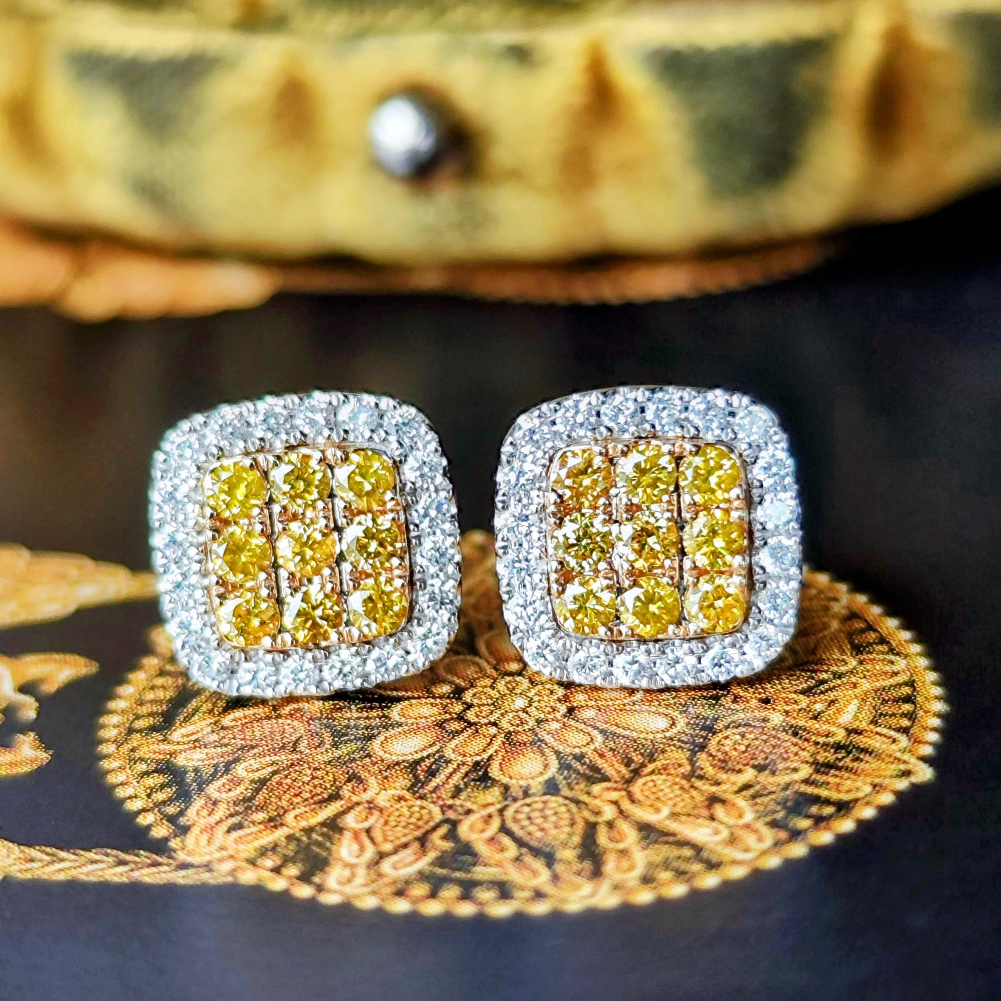 【イエローダイヤ】天然ダイヤモンド ピアス