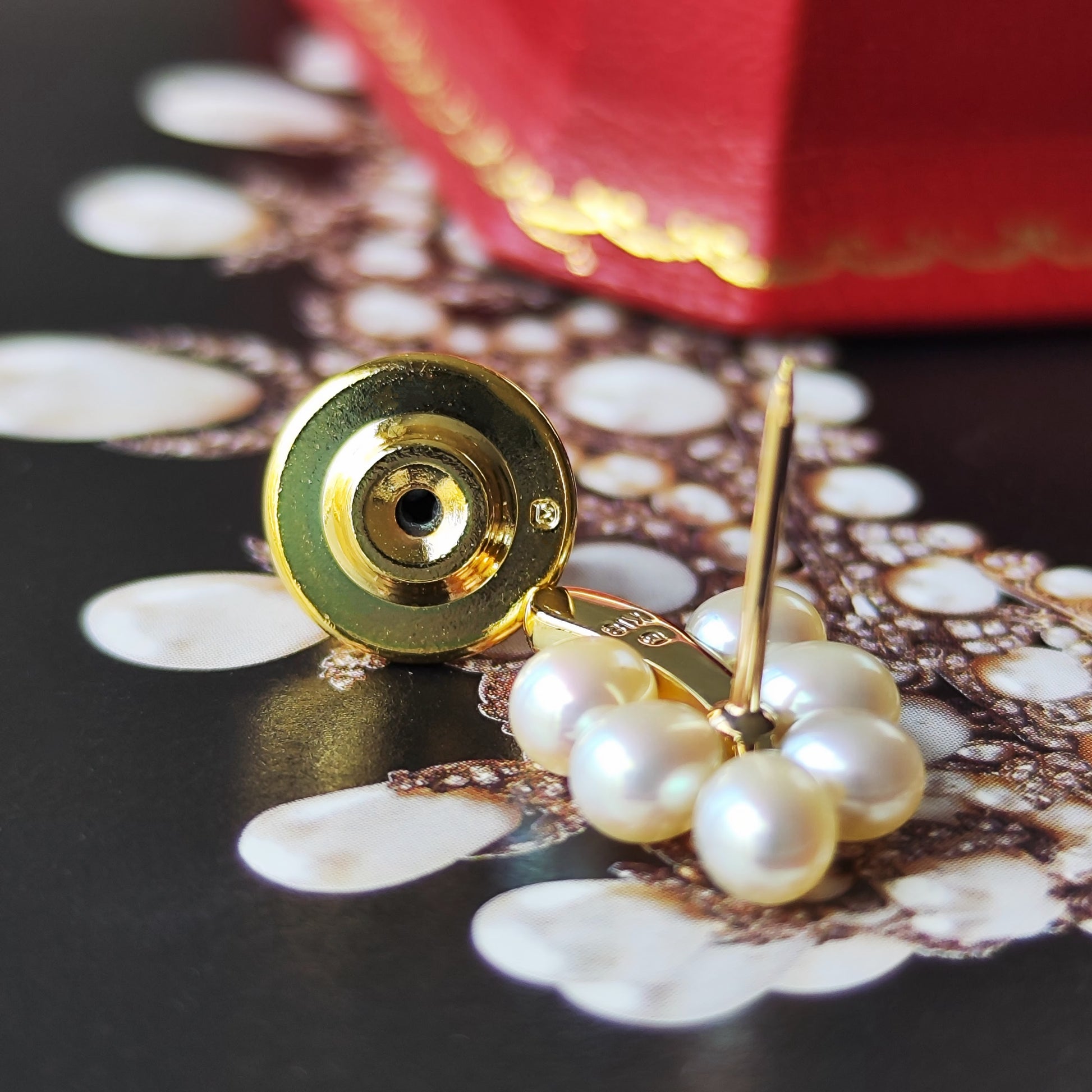 MIKIMOTO ミキモト 淡水真珠 リーフモチーフ 18金ブローチ