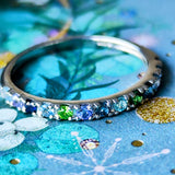 天然石 マルチカラーリング プラチナ