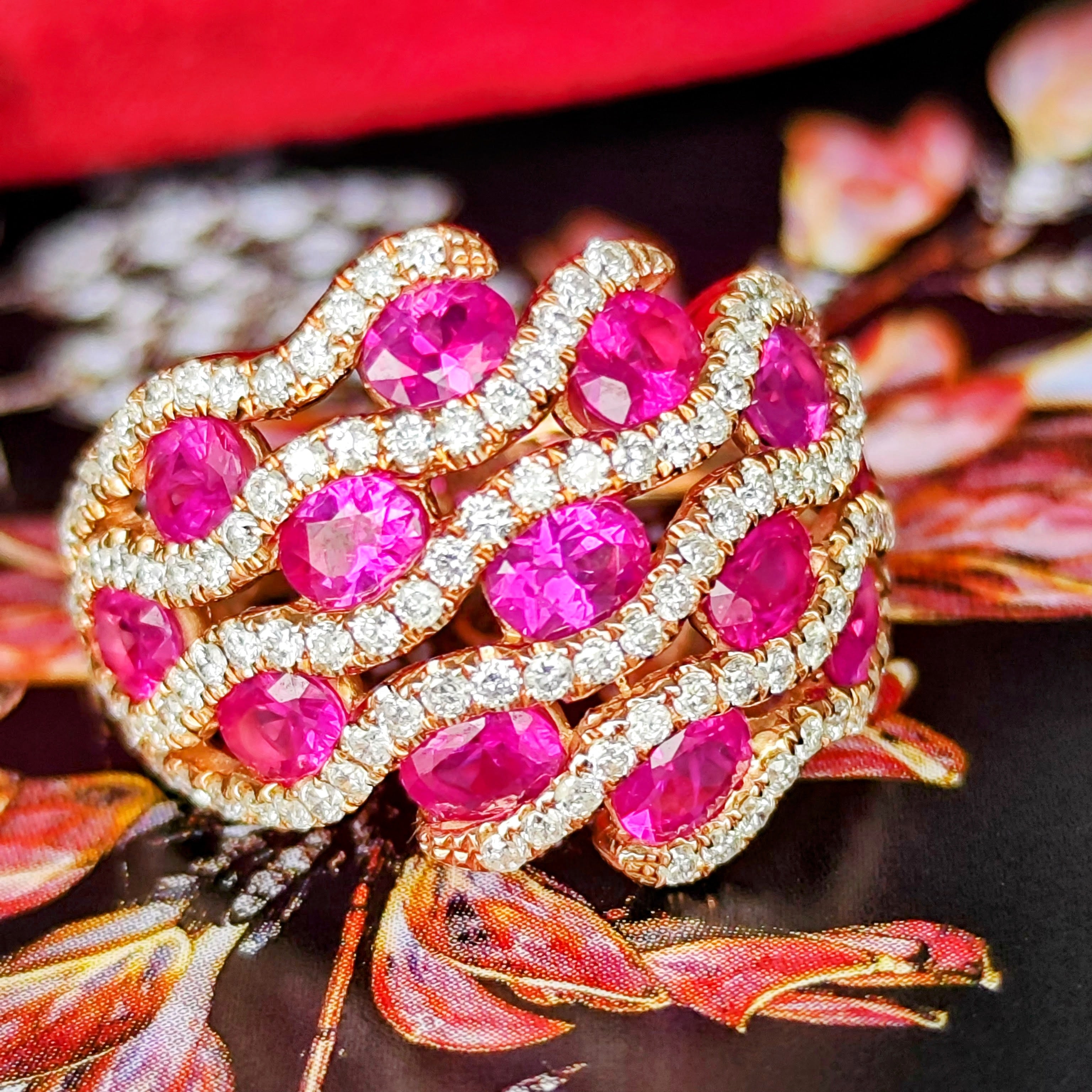 天然ルビー 天然ダイヤモンド 18金リング