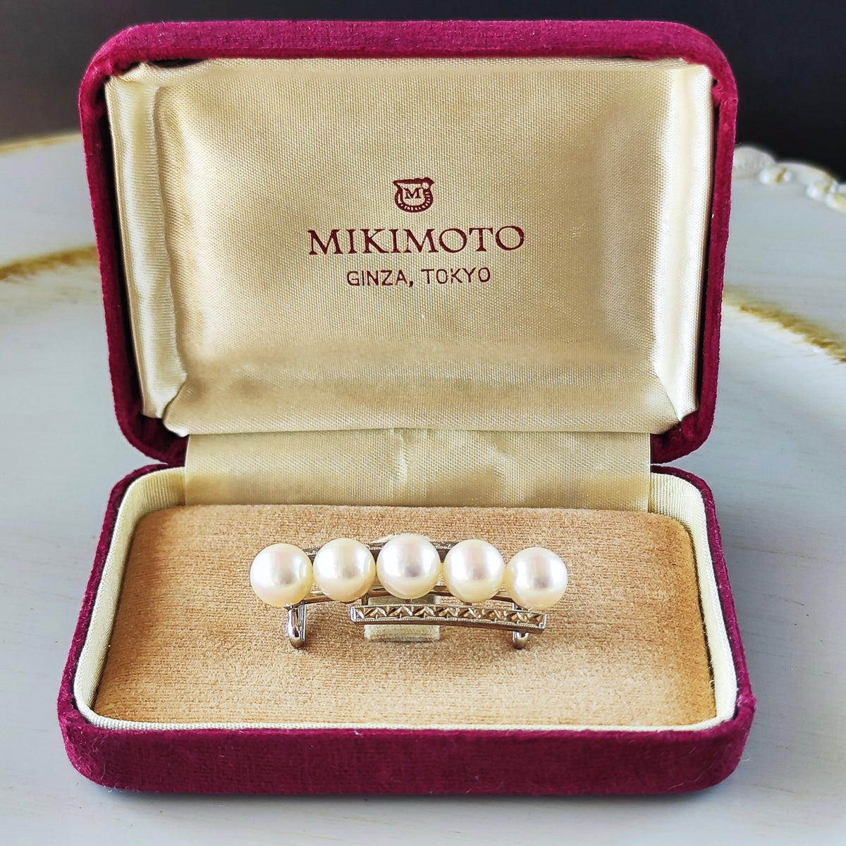 [Vintage MIKIMOTO] MIKIMOTO Akoya Pearl 14K Gold Obi Ornament