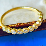 【ローズカット】天然ダイヤモンド ハーフエタニティリング 18金