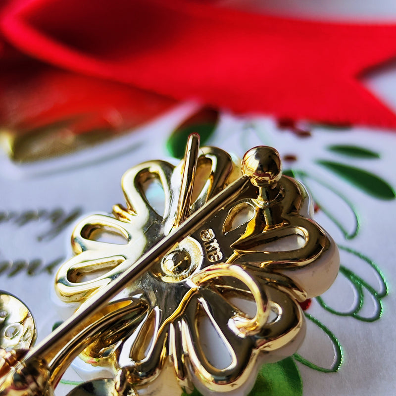 MIKIMOTO ミキモト シェル あこや真珠 ダイヤモンド ブローチ ペンダントトップ