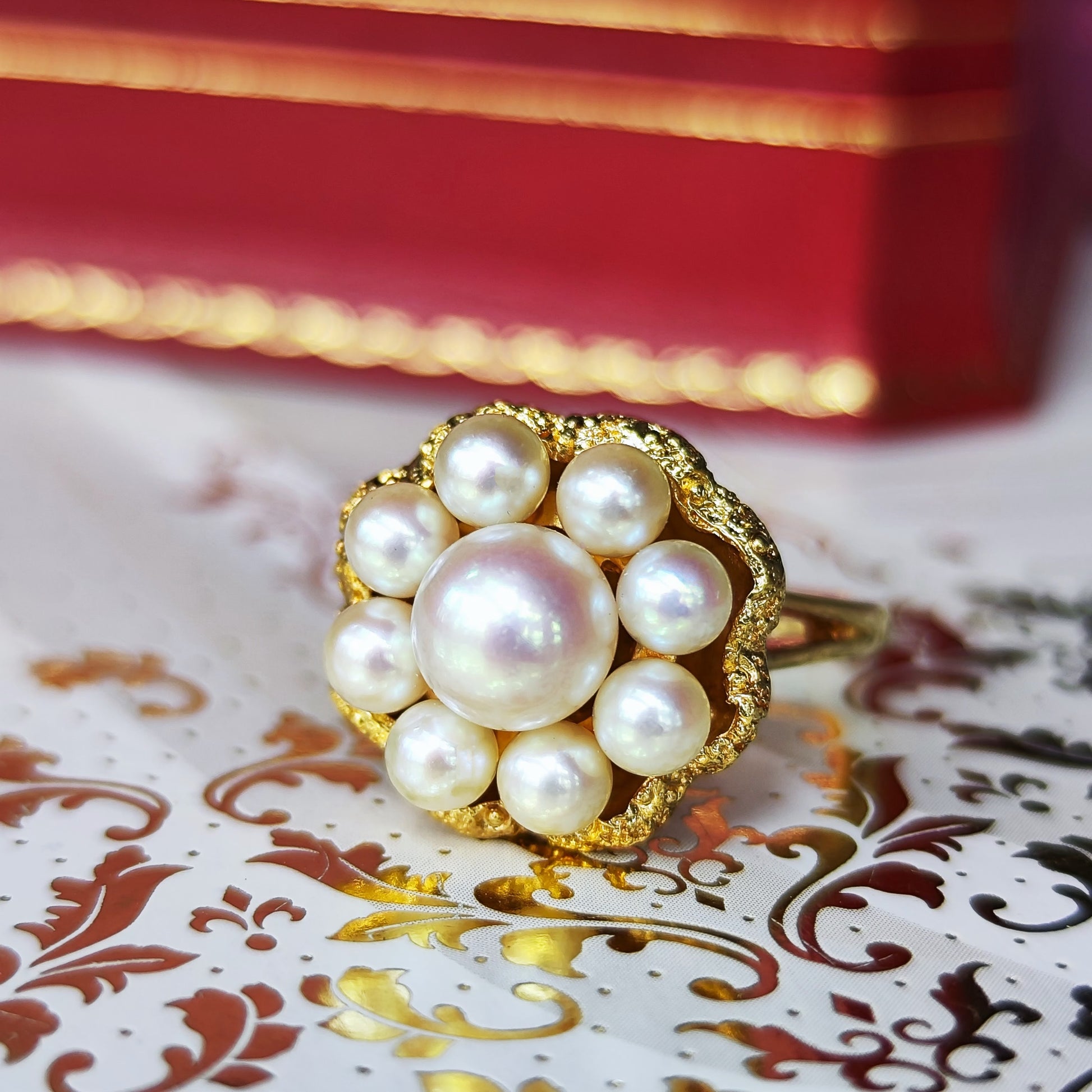 MIKIMOTO ミキモト あこや真珠 18金リング
