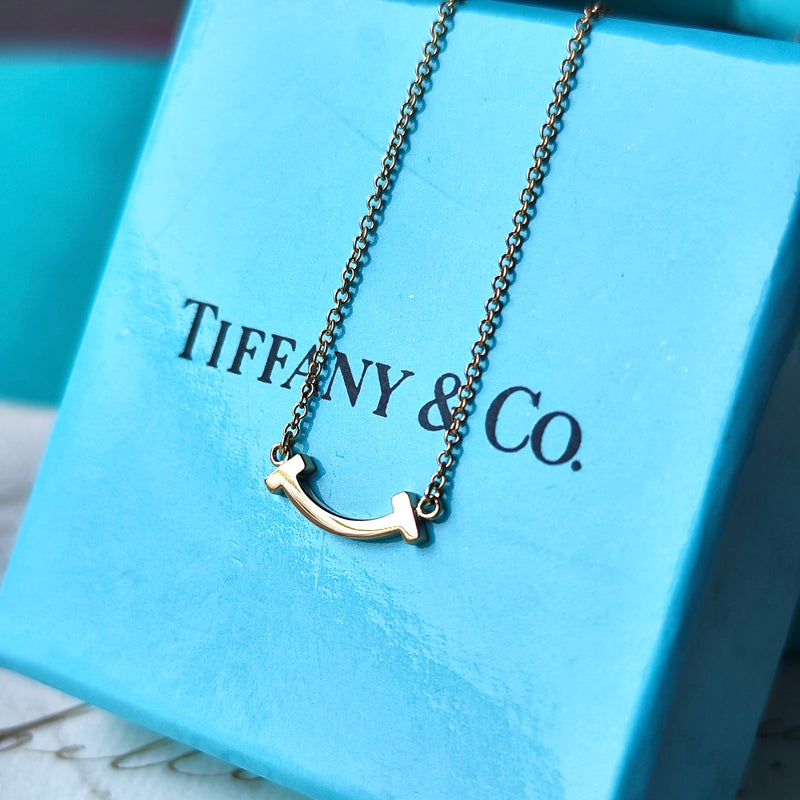 TIFFANY &Co ティファニー Tスマイル ミニ ネックレス 18金PG