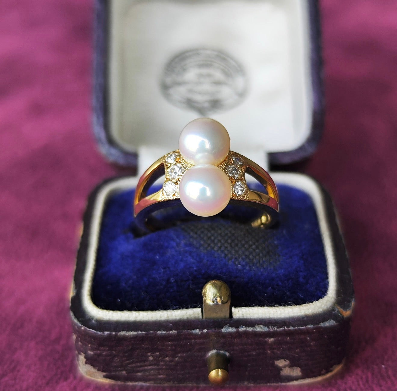MIKIMOTO ミキモト あこや真珠 ダイヤモンド 18金リング