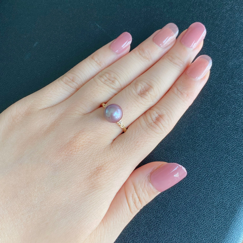 【限定品】紫陽花パール 天然ダイヤモンドリング