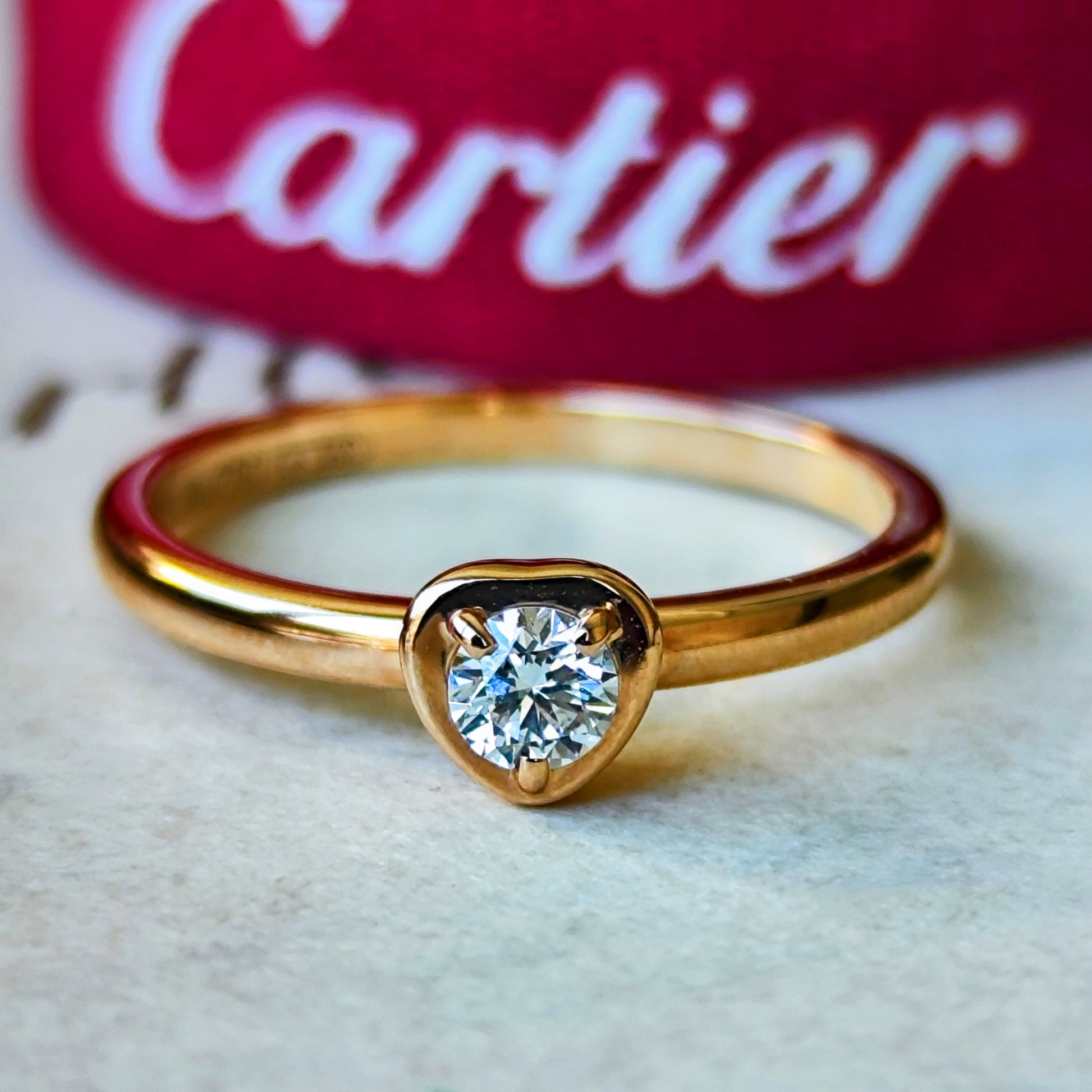 Cartier カルティエ ディアマンレジェ
ドゥハート ダイヤモンドリング 18金 52