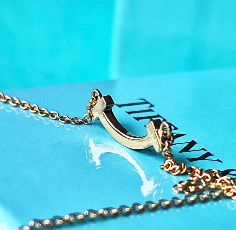 TIFFANY &Co ティファニー Tスマイル ミニ ネックレス 18金PG