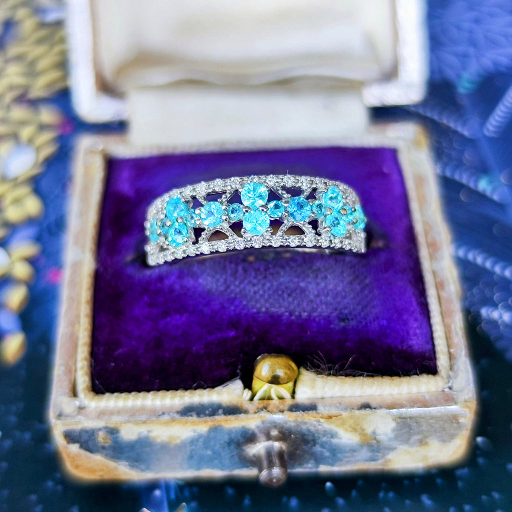 天然パライバトルマリン 天然ダイヤモンド プラチナリング