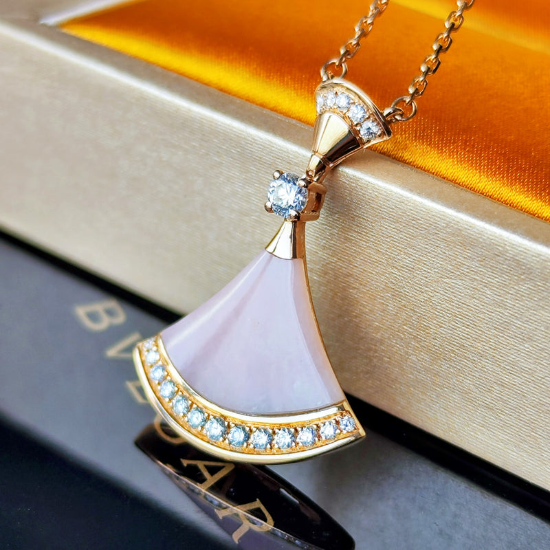 BVLGARI ブルガリ DIVAS' DREAM ディーヴァ ドリーム ピンクオパール ダイヤモンド ネックレス 18金PG