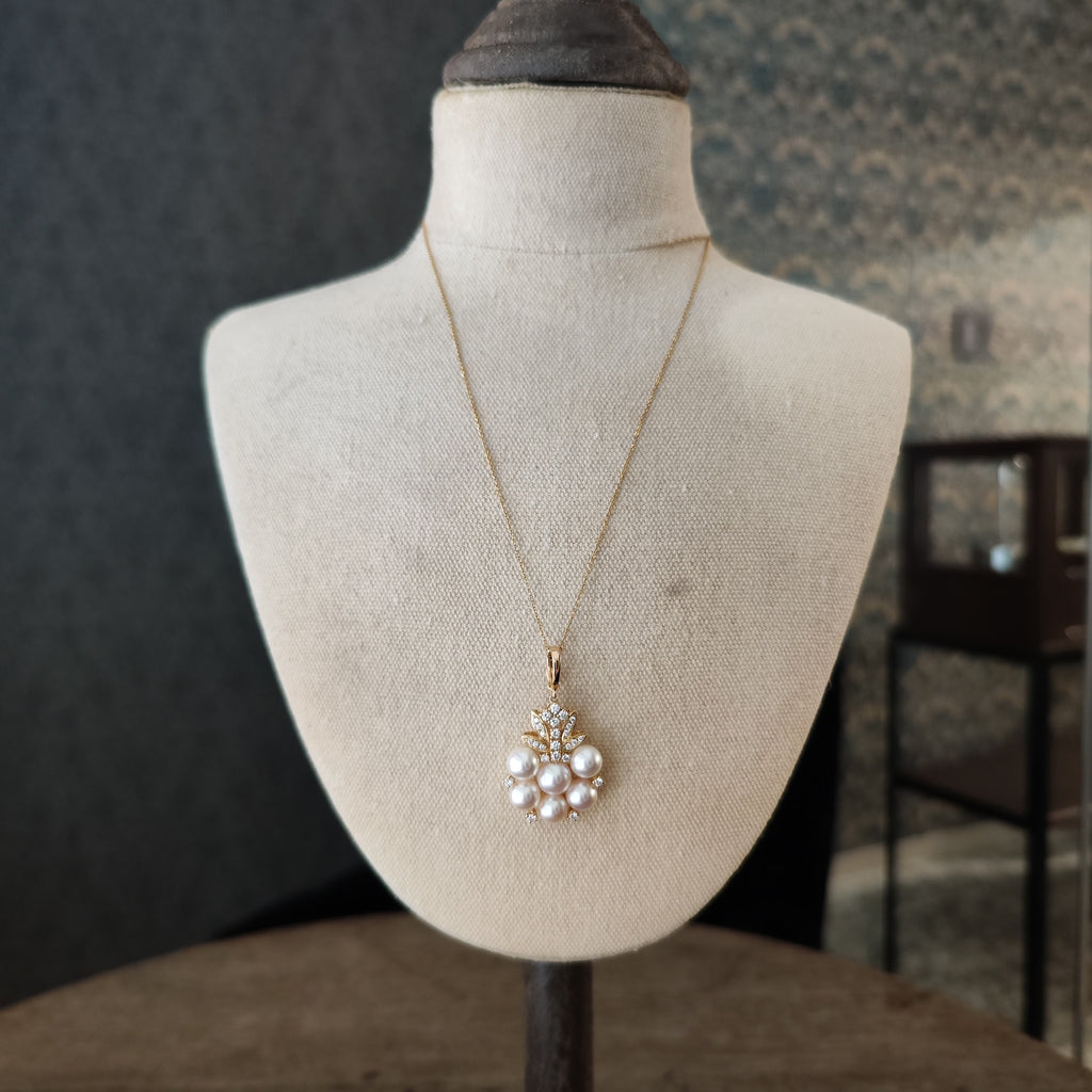 MIKIMOTO ミキモト あこや真珠 ダイヤモンド ペンダントトップ