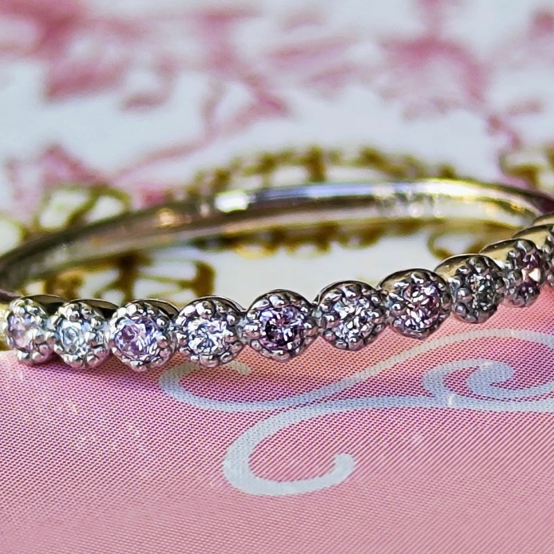 【ピンクダイヤ】天然ダイヤモンド ハーフエタニティリング