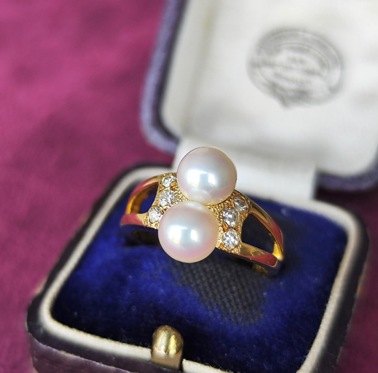 MIKIMOTO ミキモト あこや真珠 ダイヤモンド 18金リング