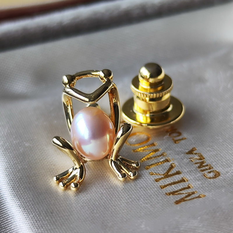 MIKIMOTO ミキモト カエルモチーフ ピンブローチ