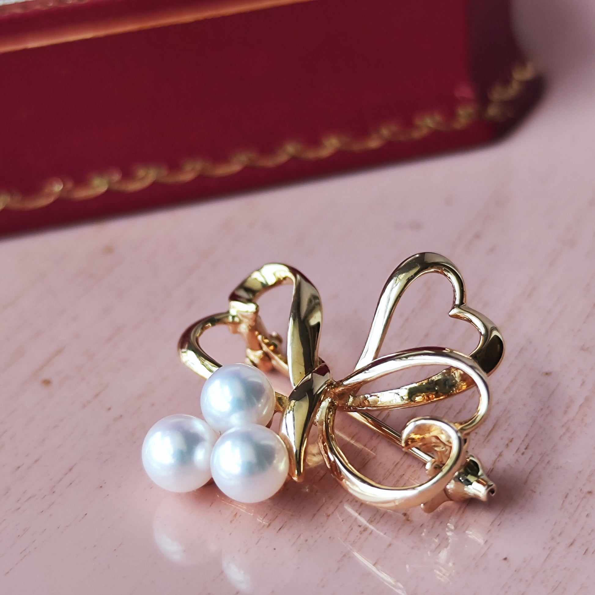 MIKIMOTO ミキモト あこや真珠 ブローチ 18金