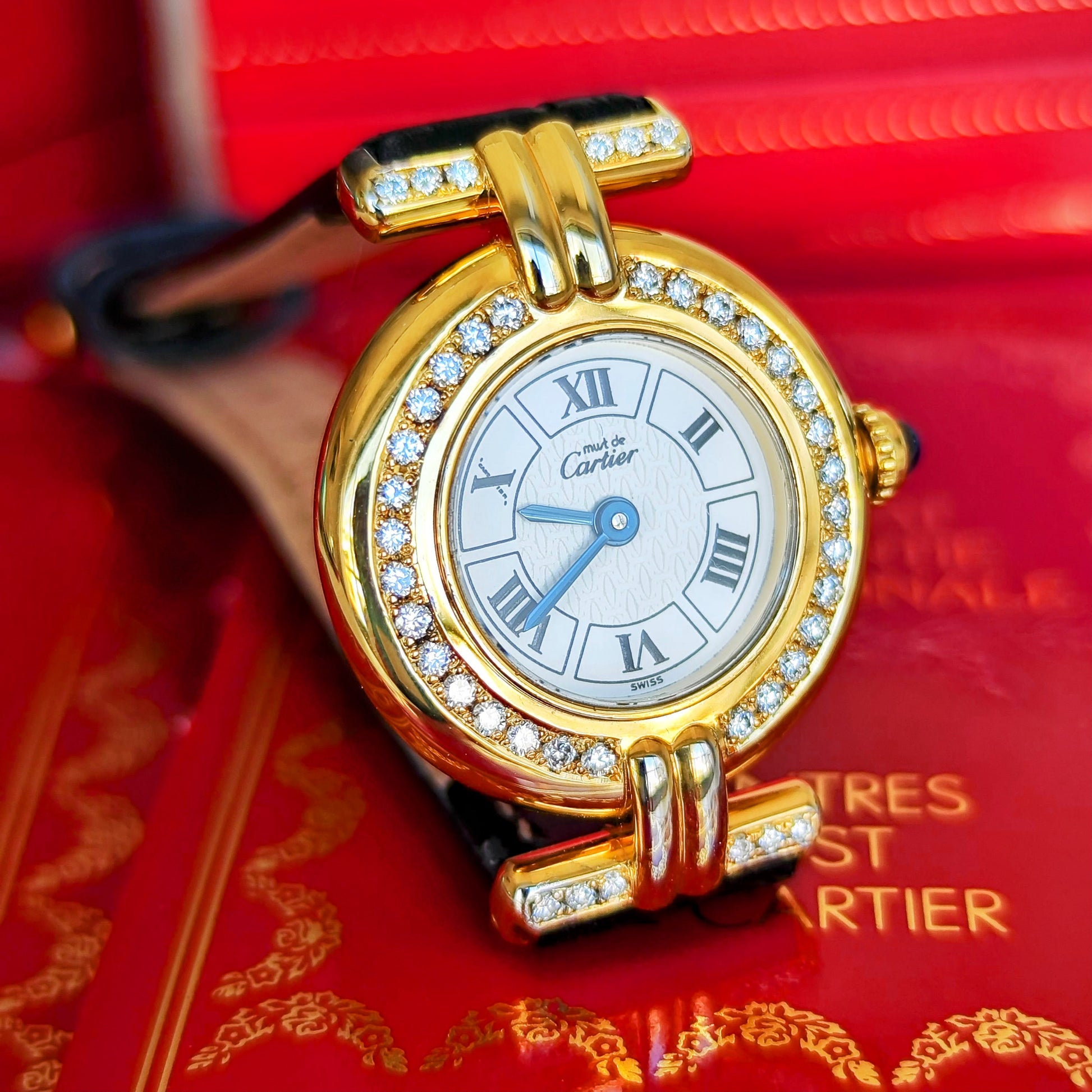 Cartier カルティエ マストコリゼ ダイヤモンドベゼル クォーツ腕時計