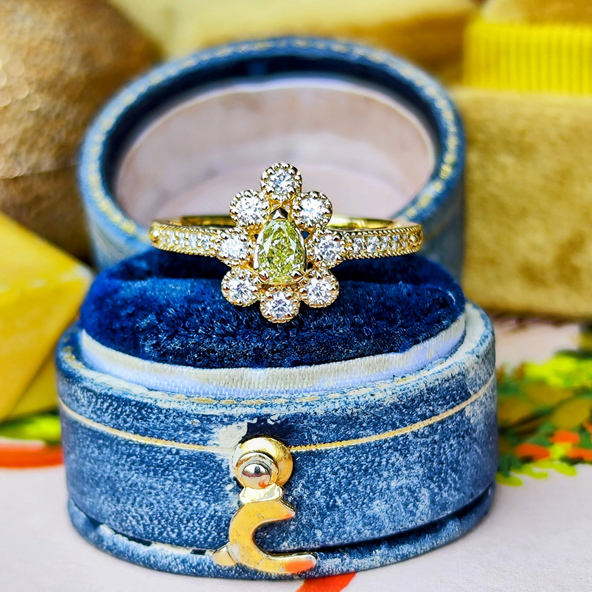 【イエローダイヤ】FANCY INTENSE YELLOW 0.262ct SI1 18金リング