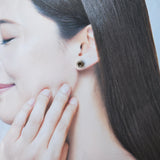 天然アンダリュサイト 天然ダイヤモンド ピアス 18金PG